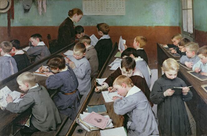 « En classe, le travail des petits » (1889), de Jean Geoffroy.