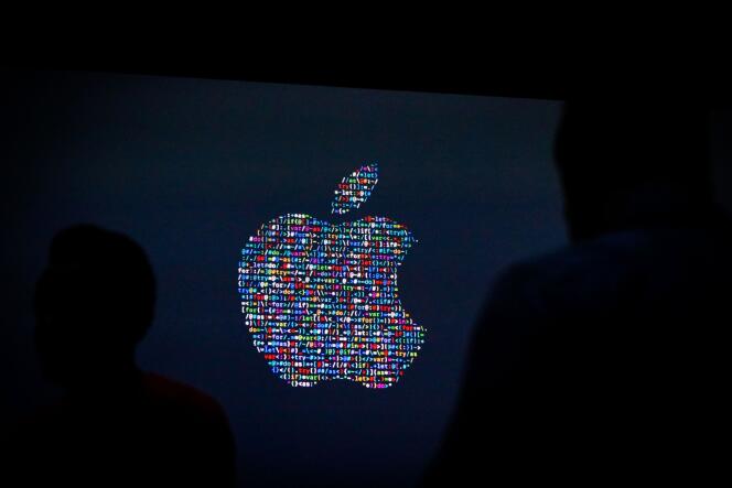 Le logo de la firme étasunienne Apple, en juin 2016.