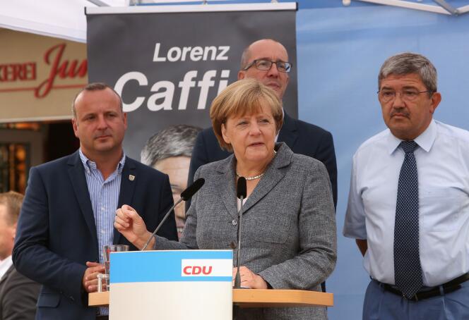 Angela Merkel, en campagne dans le land de Mecklembourg - Poméranie-Occidentale, le 3 septembre.