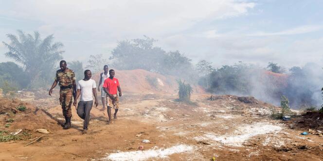 Sur le site d’incinération de produits avariés d’Avamé, où au moins 18 personnes sont mortes le 8 septembre 2016 après une explosion.
