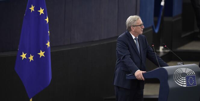 Le président de la Commission européenne, Jean-Claude Juncker, lors de son discours de l’Union devant le Parlement européen de Strasbourg, le 14 septembre 2016.
