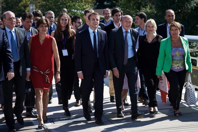 Emmanuel Macron et Gérard Collomb au sommet des réformistes européens, organisé à Lyon, en septembre 2016.