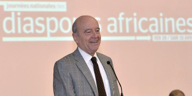 Alain Juppe, lors de l’ouverture des journées nationales des diasporas africaines en avril à Bordeaux.
