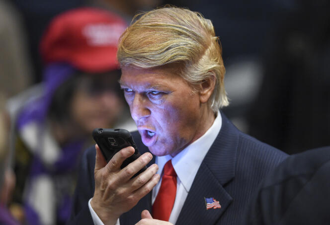 Un imitateur de Donald Trump lors d’un meeting du candidat à Las Vegas, le 14 décembre 2015.