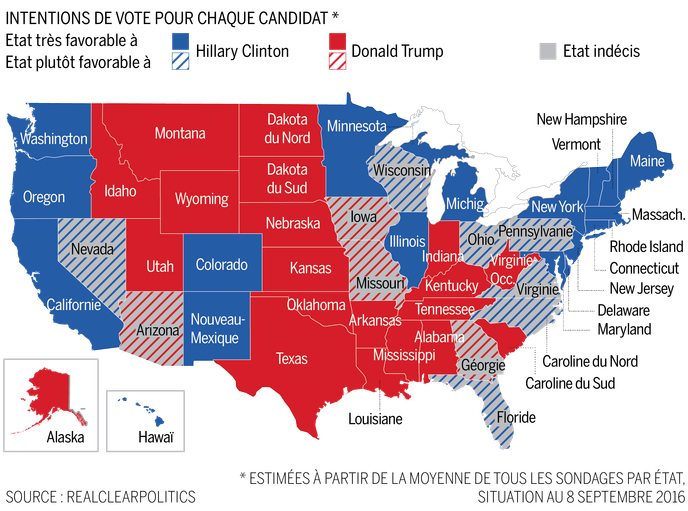 L’élection présidentielle américaine passe par la conquête des « swing