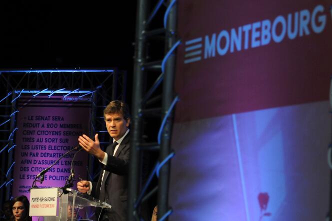Arnaud Montebourg, lors d’un meeting à Portet-sur-Garonne (Haute-Garonne), le 7 octobre.