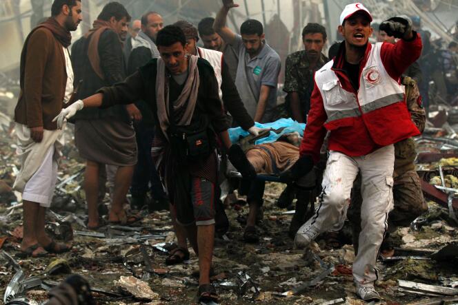 Après le bombardement de samedi 8 octobre à Sanaa.