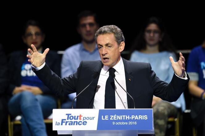 Nicolas Sarkozy, au Zénith de Paris, le 9 octobre 2016.