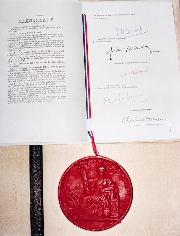 The original of "his" October 9, 19891 law, a gift from François Mitterrand.