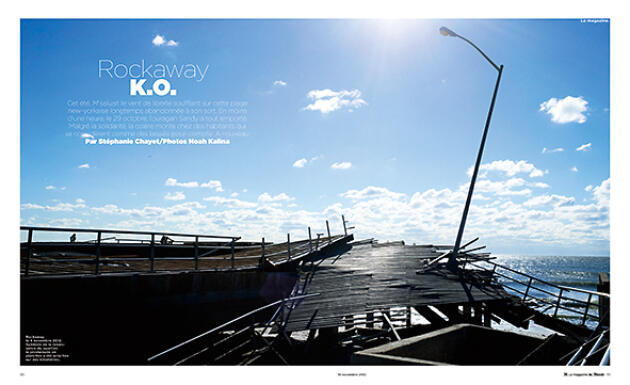 « Rockaway KO », paru dans « M Le magazine du Monde » le 9 novembre 2012.