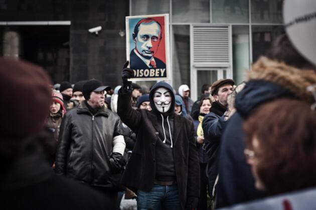 Manifestations ant-Poutine, à Moscou, en décembre 2011.