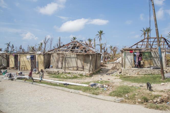 Dans la commune de Bonbon, neuf jours après le passage de l’ouragan Matthew, en Haïti, le 13 octobre 2016.