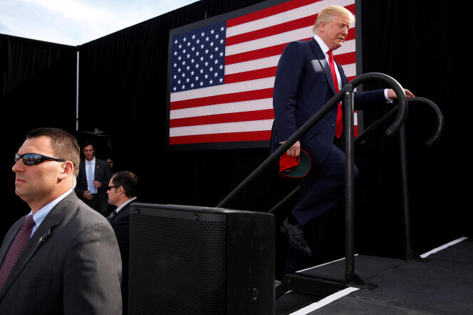 Donald Trump en campagne à Portsmouth ( New Hampshire ) le 15 octobre 2016.