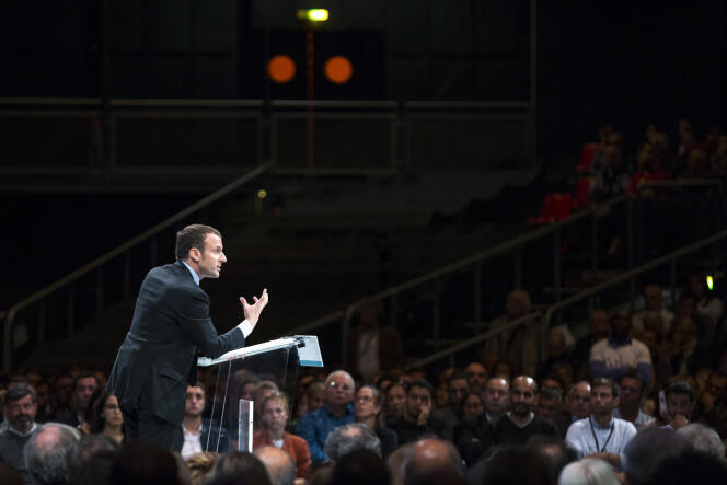 Un meeting d’Emmanuel Macron au Zénith de Montpellier, le 18 octobre 2016.