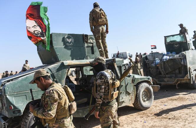 Des forces irakiennes près du village de Tall al-Tibah, à 30 kilomètres de Mossoul, le 21 octobre.