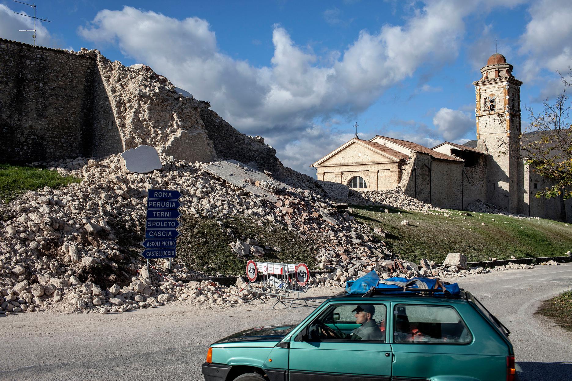 Italie à Norcia, avec les habitants