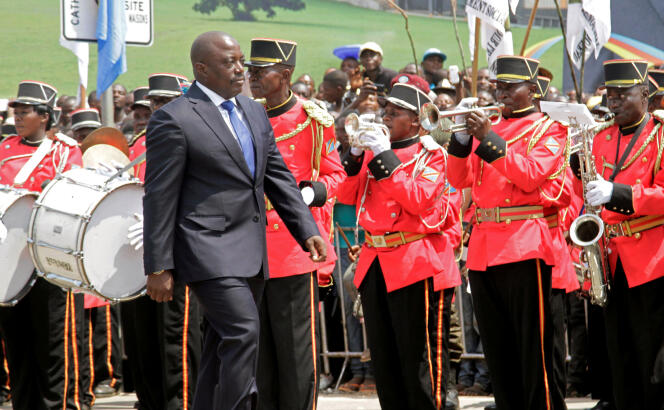 Democratic Republic of the Congo's President Joseph Kabila inspecting a guard of honour during the celebrations of Congo’s independence in Kindu, June 30, 2016. He has been wiretaped by the British intelligence service