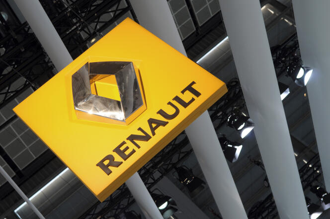 Le logo de Renault au Mondial de l’automobile de Paris, le 3 octobre 2008.