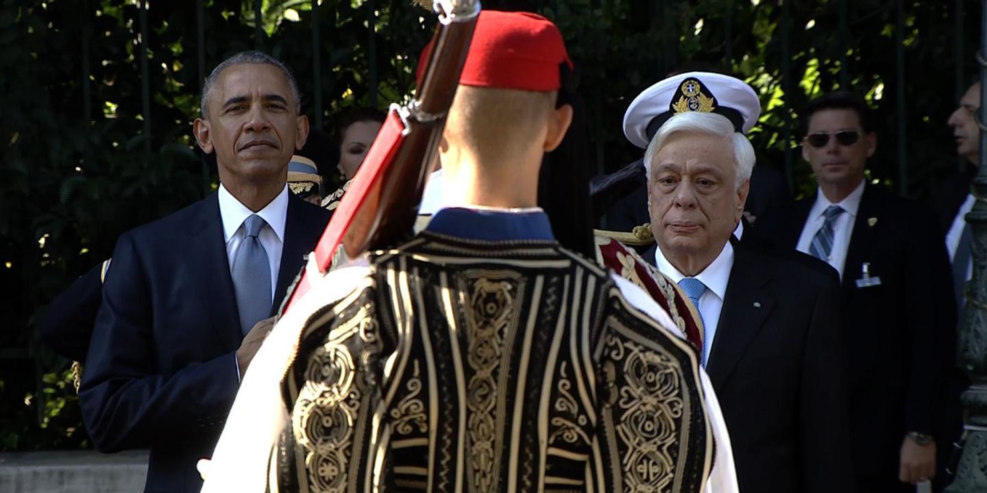 En Grèce, Obama tente de rassurer les Européens