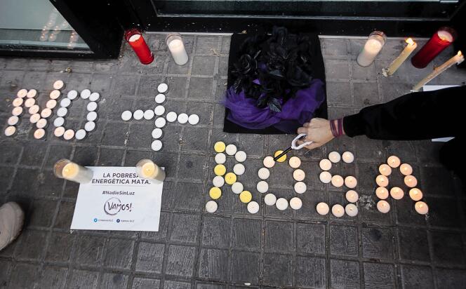 Une manifestation à Valence, le 19 novembre, contre les coupures d’électricité qui ont coûté la vie à la dame de 81 ans.