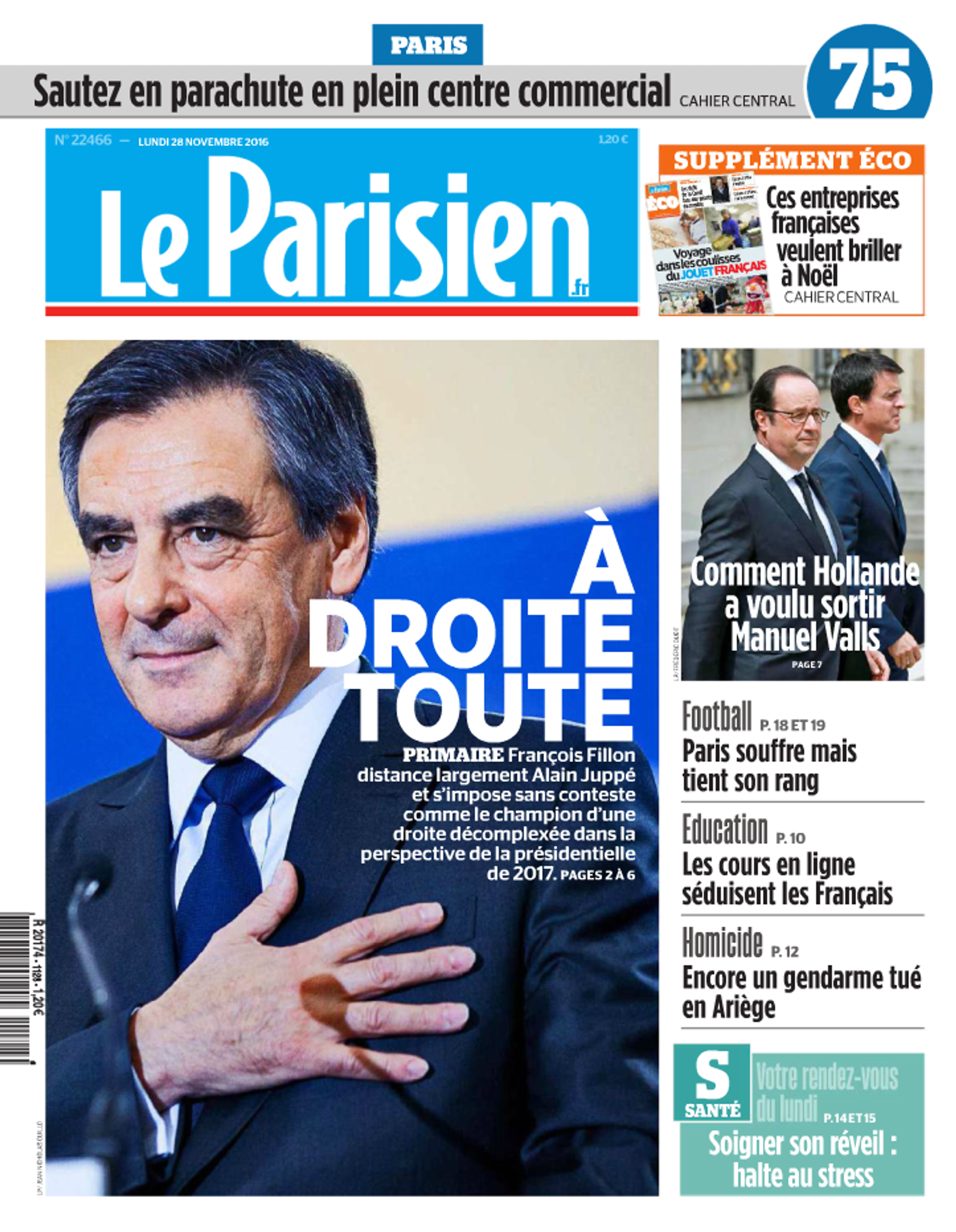 Primaire de la droite les « unes » de la presse après la victoire de François Fillon