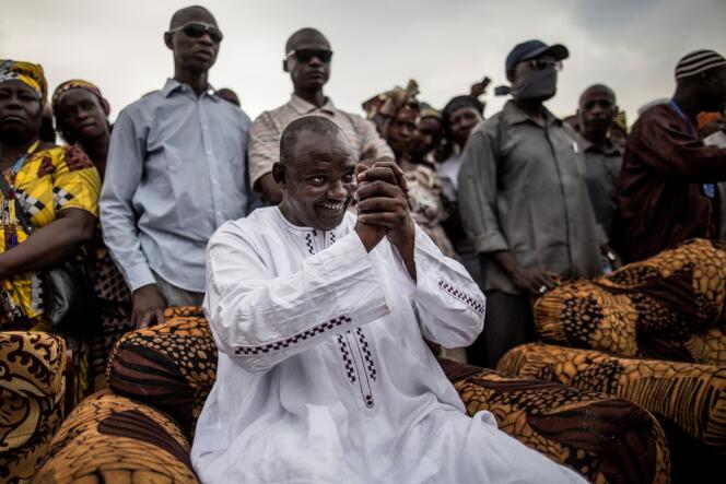 Adama Barrow, 51 ans, candidat de l’opposition unie, avant sa victoire surprise à la présidentielle du 1er décembre en Gambie.