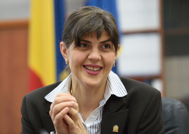 La chef de la Direction nationale anticorruption roumaine (DNA), Laura Codruta Kovesi, au siège de la DNA, à Bucarest, le 6 décembre.