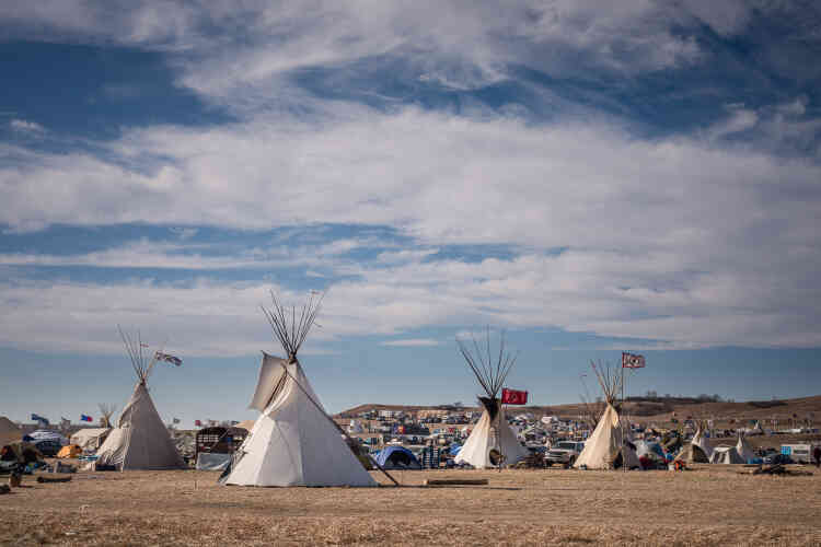Le camp d’Oceti Sakowin. Le territoire de Standing Rock a été cédé à la Nation Sioux par le traité de Fort Laramie en 1851.