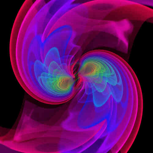 Pour la première fois a été ­détecté sur Terre l’effet de la fusion entre deux trous noirs géants  (ici vue par des simulations numériques). Ils ont engendré une onde gravitationnelle ressentie le 14 septembre 2015 par deux ­détecteurs identiques installés aux Etats-Unis et formant ­l’observatoire LIGO. L’observation a été annoncée le 11 février. Ces ­oscillations de l’espace-temps, prévues  par la relativité générale d’Einstein, ouvrent une nouvelle fenêtre sur un Univers ­invisible jusque-là.S. Ossokine, A. Buonanno (MPI for Gravitational Physics), SXS project, D. Steinhauser (Airborne Hydro Mapping GmbH).