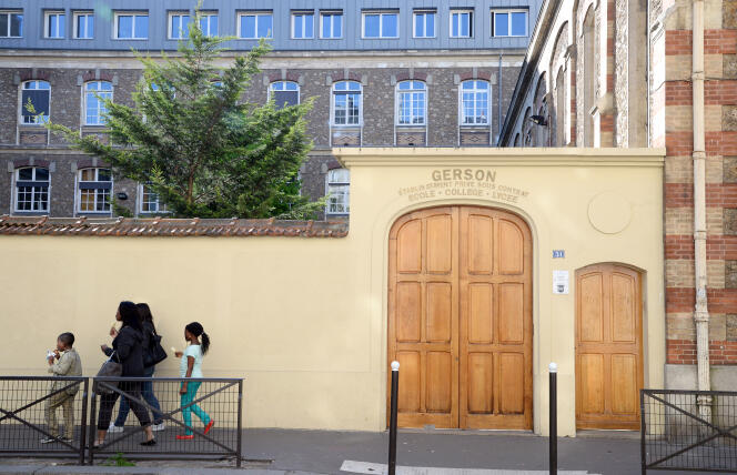 L’école Gerson, un établissement catholique situé dans le 16e arrondissement de Paris, le 15 avril 2014.