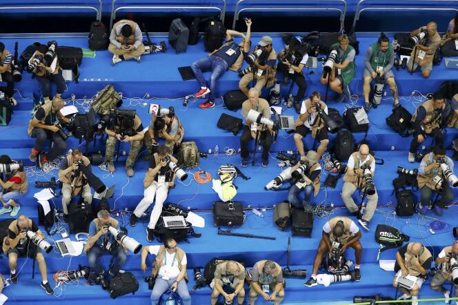 Une salle de presse aux JO de Rio en 2016.
