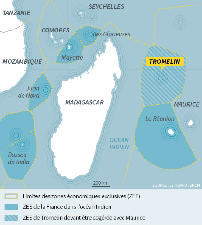 L'île Tromelin permettrait le contrôle de 280 000 km² de mers.