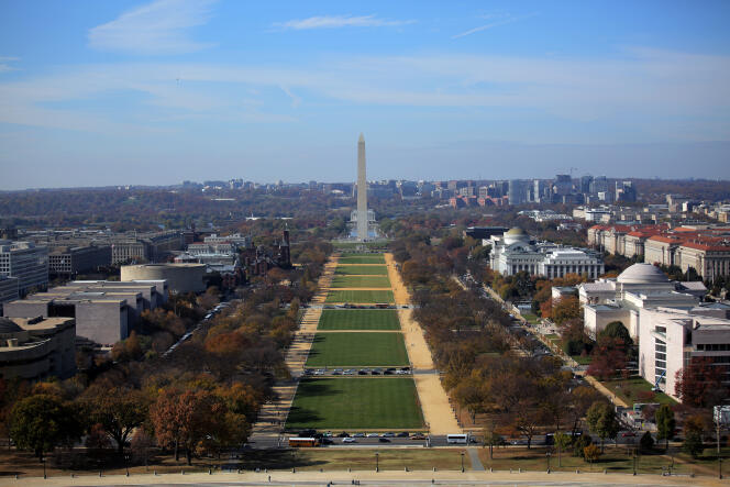 Le National Mall, grande esplanade entre le Capitole et le Washington Monument, à Washington D.C.