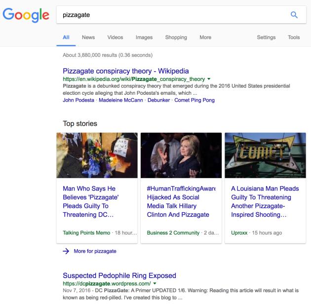 Une recherche sur Google peut amener vers un article réfléchi et structuré sur Wikipedia comme sur un site conspirationniste de « clickbait ».
