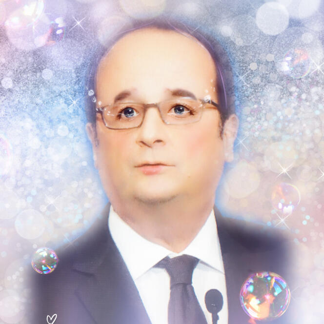 François Hollande vu par l’application Meitu.