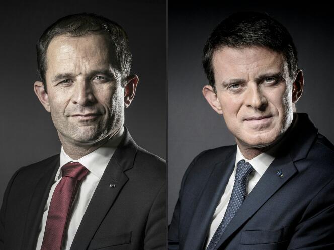 Benoît Hamon et Manuel Valls s’affronteront au second tour de la primaire de la gauche, le 29 janvier.