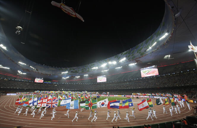 Cérémonie de clôture des Mondiaux d’athlétisme de Pékin, le 30 août 2015.