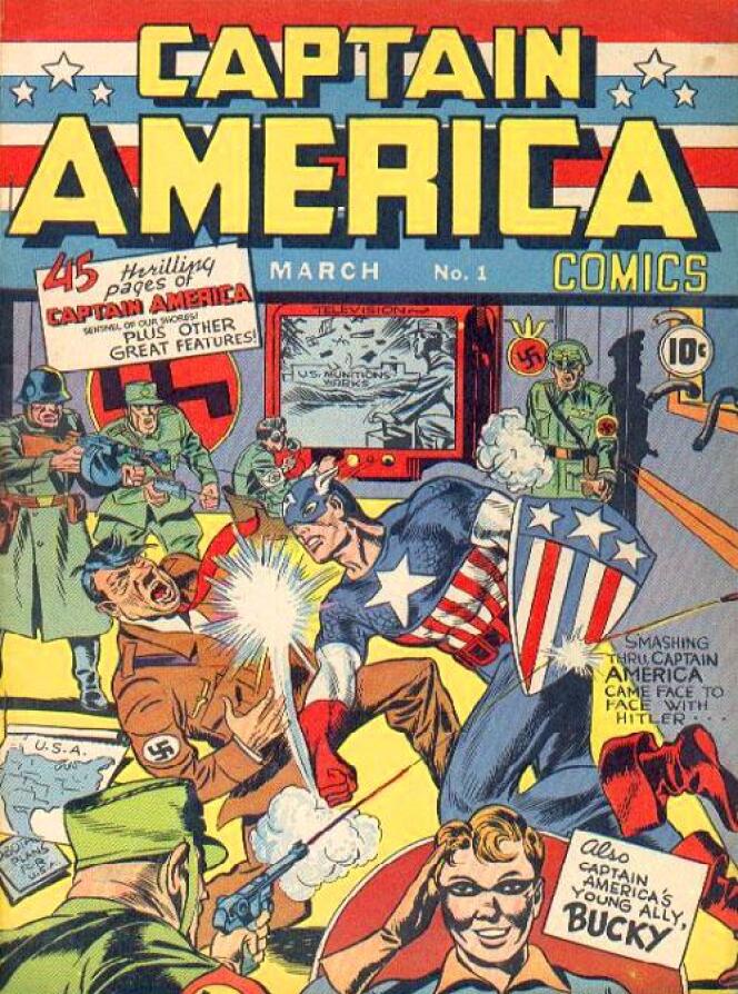 Un an avant l’entrée des Etats-Unis dans la seconde guerre mondiale, Captain America assène un coup de poing à Hitler. Mais les auteurs de comics s’en tiendront bien souvent à ces petites intentions et n’aborderont que rarement la question des camps nazis.