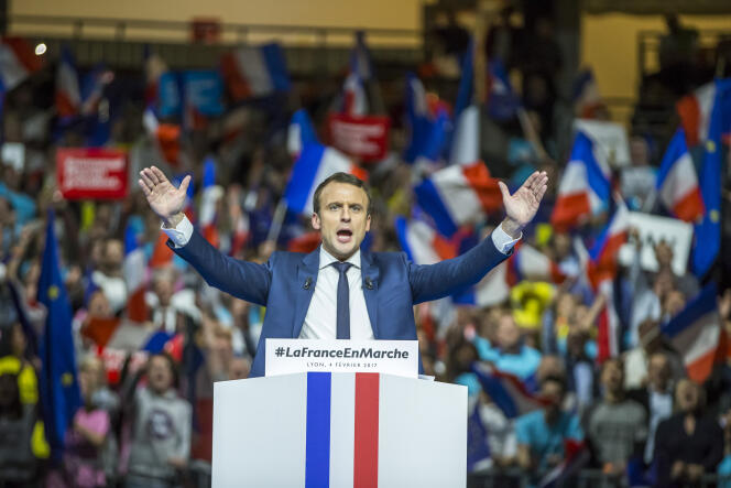 Emmanuel Macron au Palais des sports de Lyon, samedi 4 février.