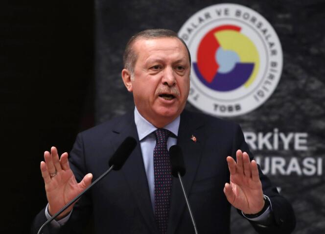 Le président turc, Recep Tayyip Erdogan, à Ankara lors d’un discours le 7 février.