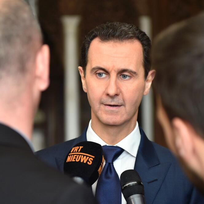 Bachar Al-Assad, lors d’une interview avec un média belge, le 7 février (photo fournie par l’agence de presse officielle syrienne).