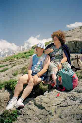 Le Col du Grand-Saint-Bernard, 1992. Frontière italo-suisse.