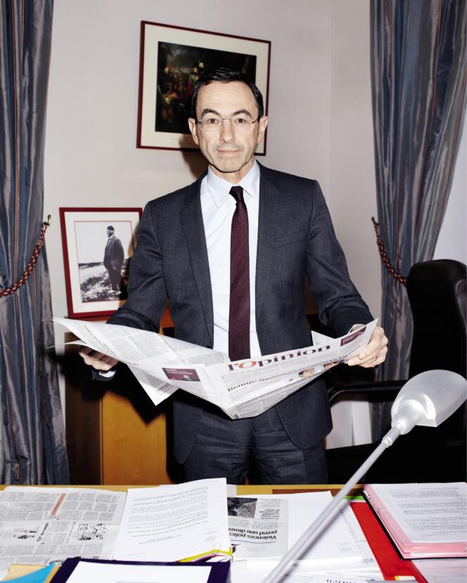 Bruno Retailleau, dans son bureau du Sénat, le 8 février.