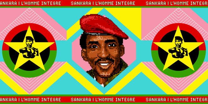 Œuvre de l’artiste Pierre-Christophe Gam mettant en scène le leader révolutionnaire burkinabé Thomas Sankara.