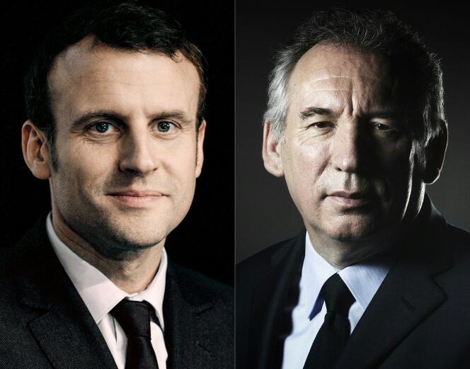 Emmanuel Macron (à gauche) et François Bayrou.