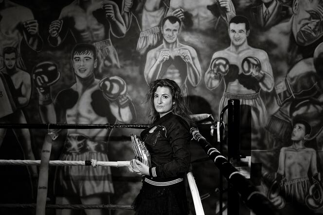 Ingrid Astier, à l’académie de boxe de Charenton-le-Pont (Val-de-Marne).