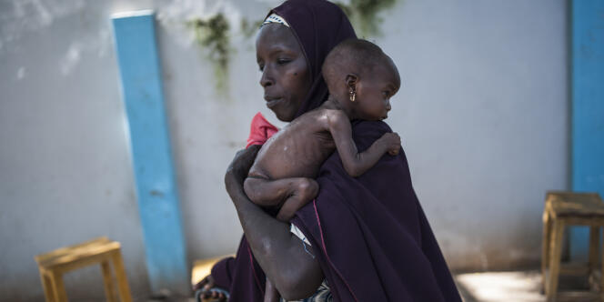 Dans le centre de santé du district de Dalaram, à Maïduguri, la capitale de l’Etat de Borno, le 15 septembre 2016. Le nord-est du Nigeria fait face à une grave crise humanitaire liée au conflit contre Boko Haram.