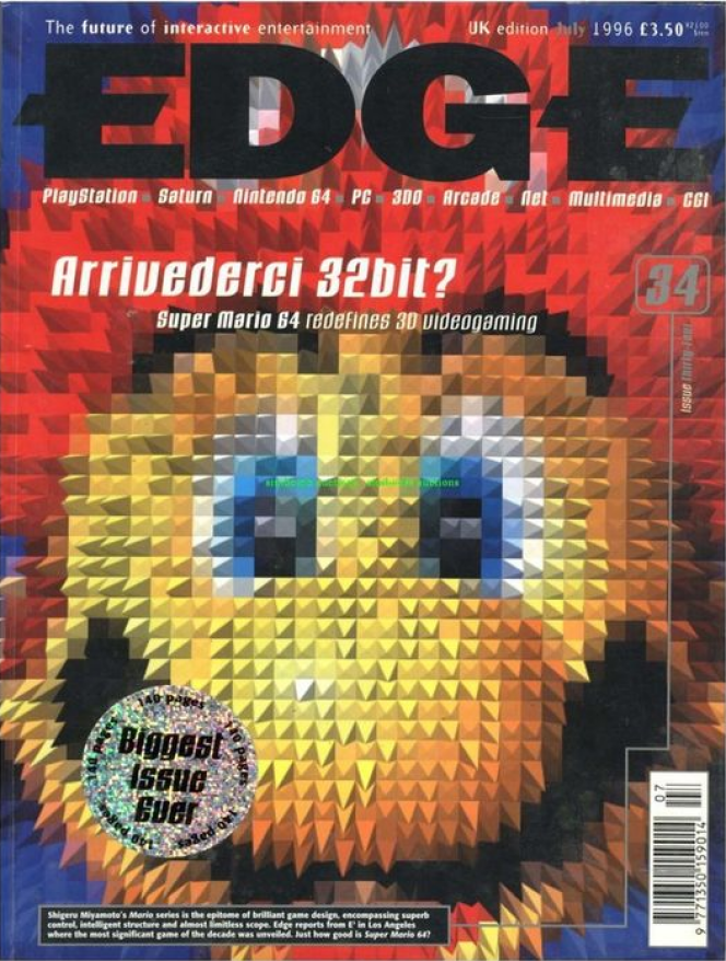 A l’origine, « EDGE » réservait ses 10/10 aux jeux qu’il considérait comme révolutionnaires, comme « Super Mario 64 » à sa sortie, en 1996.