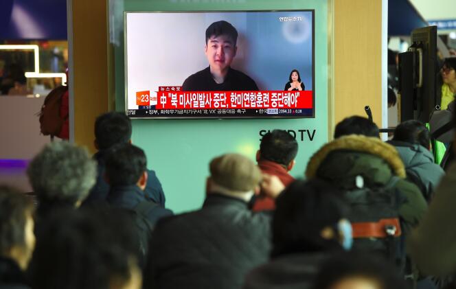 La vidéo d’un homme se présentant comme le fils de Kim Jong-Nam, diffusée à la télévision sud-coréenne, le 8 mars à Séoul.
