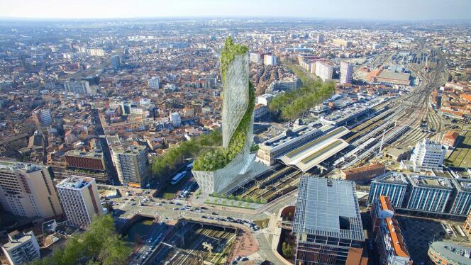 Vue d’oiseau de l’Occitanie Tower telle que projetée à Toulouse